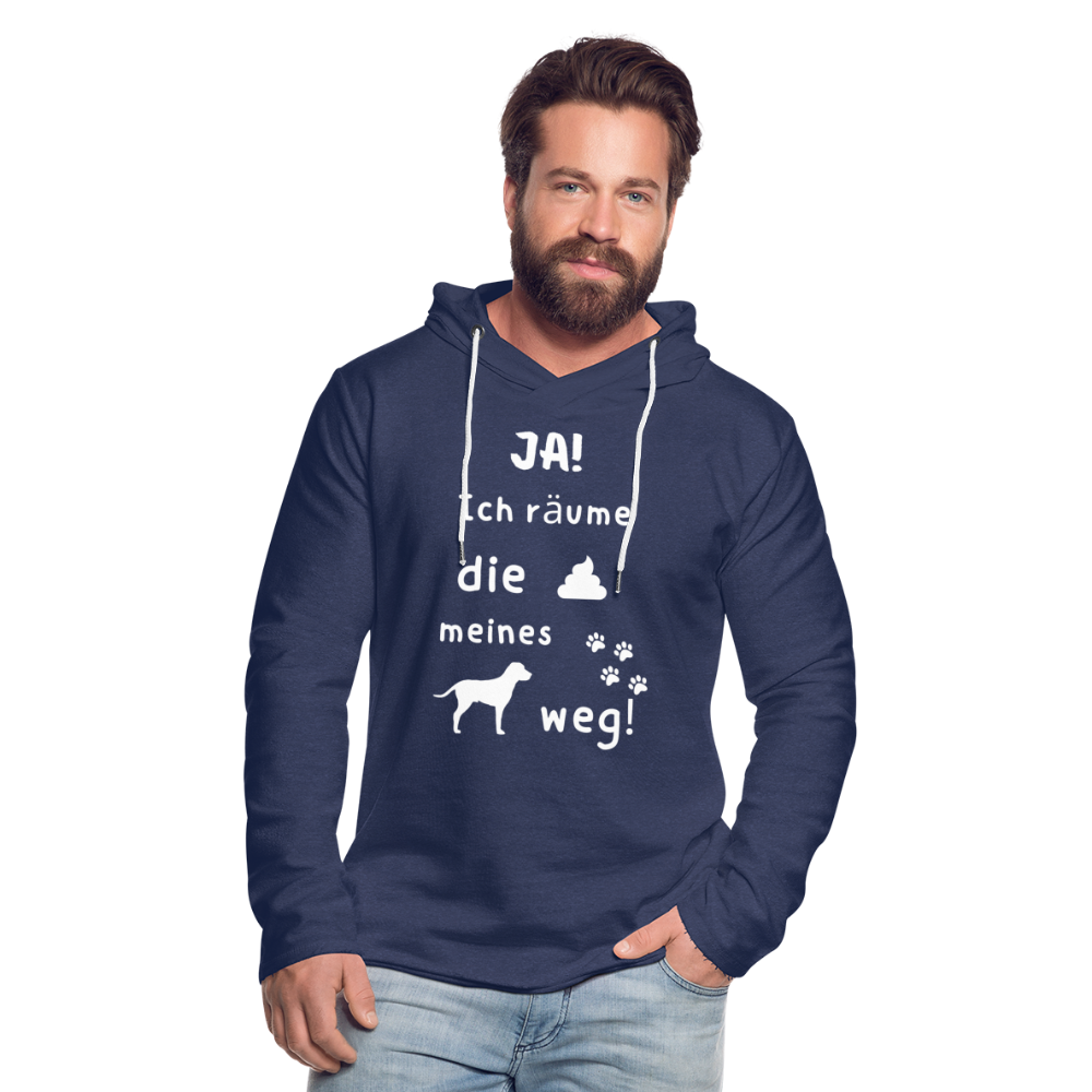 Leichtes Kapuzensweatshirt Unisex - Hund Spruch - Navy meliert