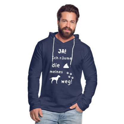 Leichtes Kapuzensweatshirt Unisex - Hund Spruch - Navy meliert