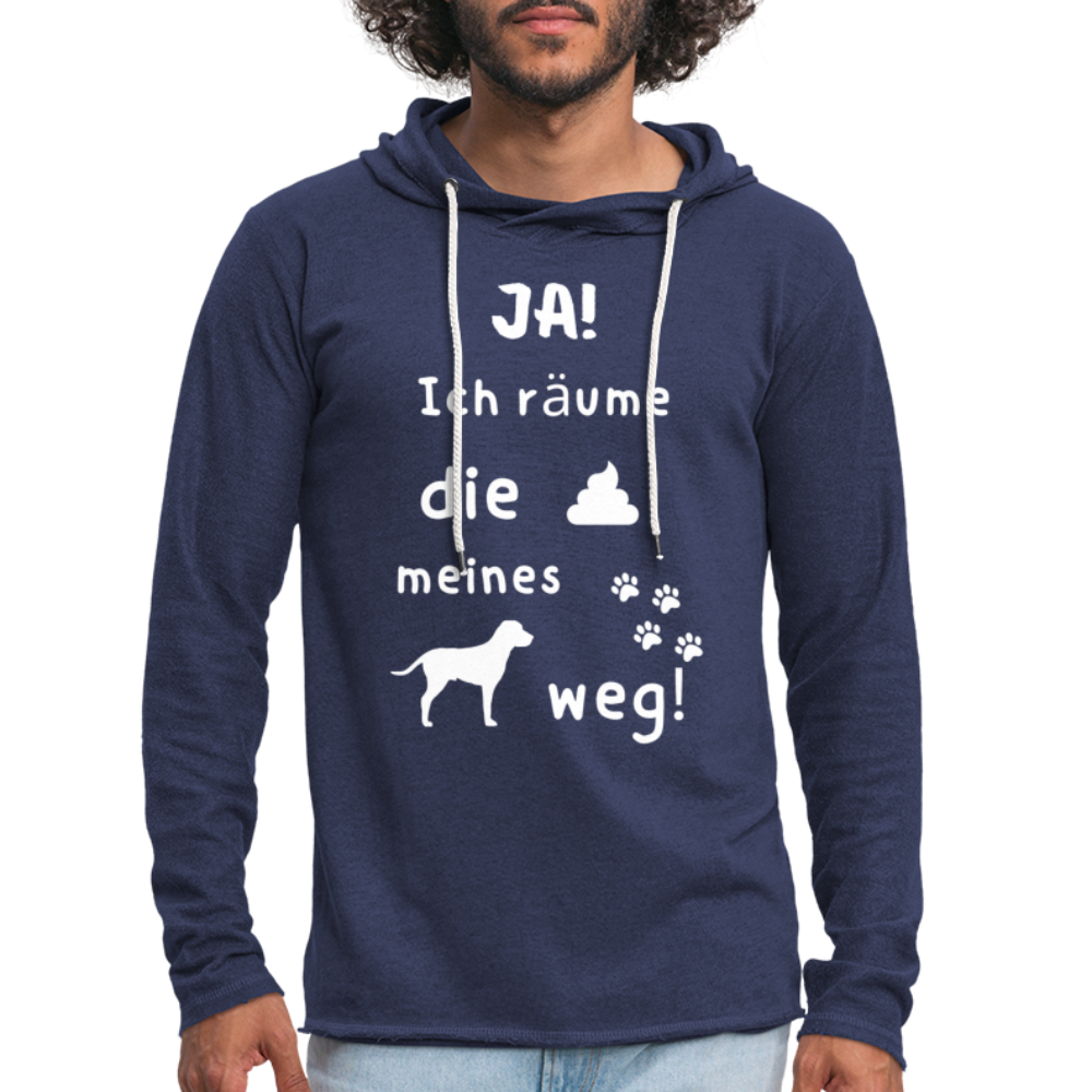 Leichtes Kapuzensweatshirt Unisex - Hund Spruch - Navy meliert