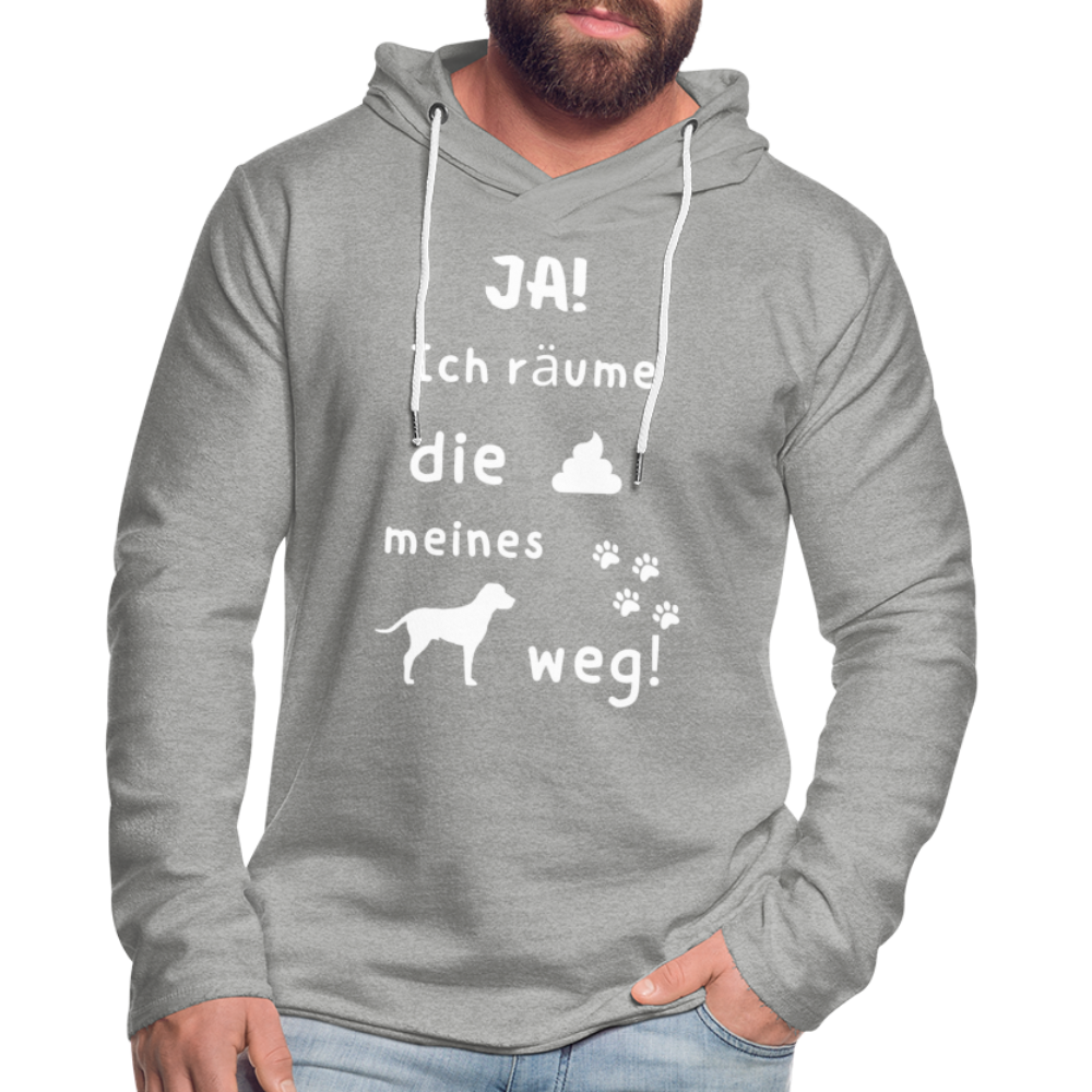 Leichtes Kapuzensweatshirt Unisex - Hund Spruch - Grau meliert