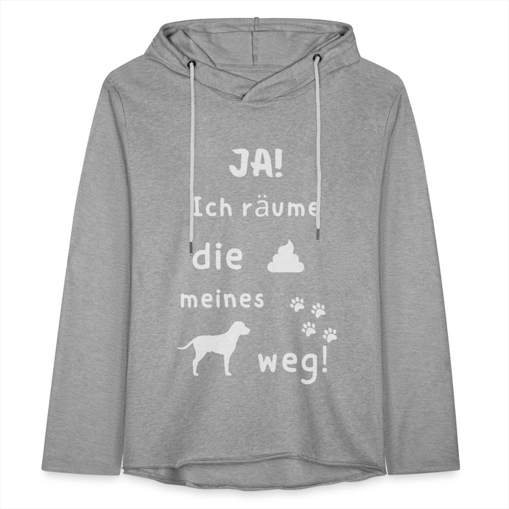 Leichtes Kapuzensweatshirt Unisex - Hund Spruch - Grau meliert