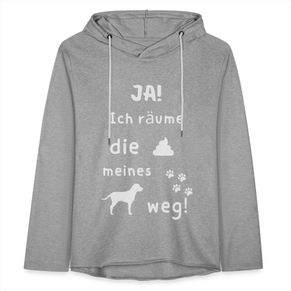 Leichtes Kapuzensweatshirt Unisex - Hund Spruch - Grau meliert