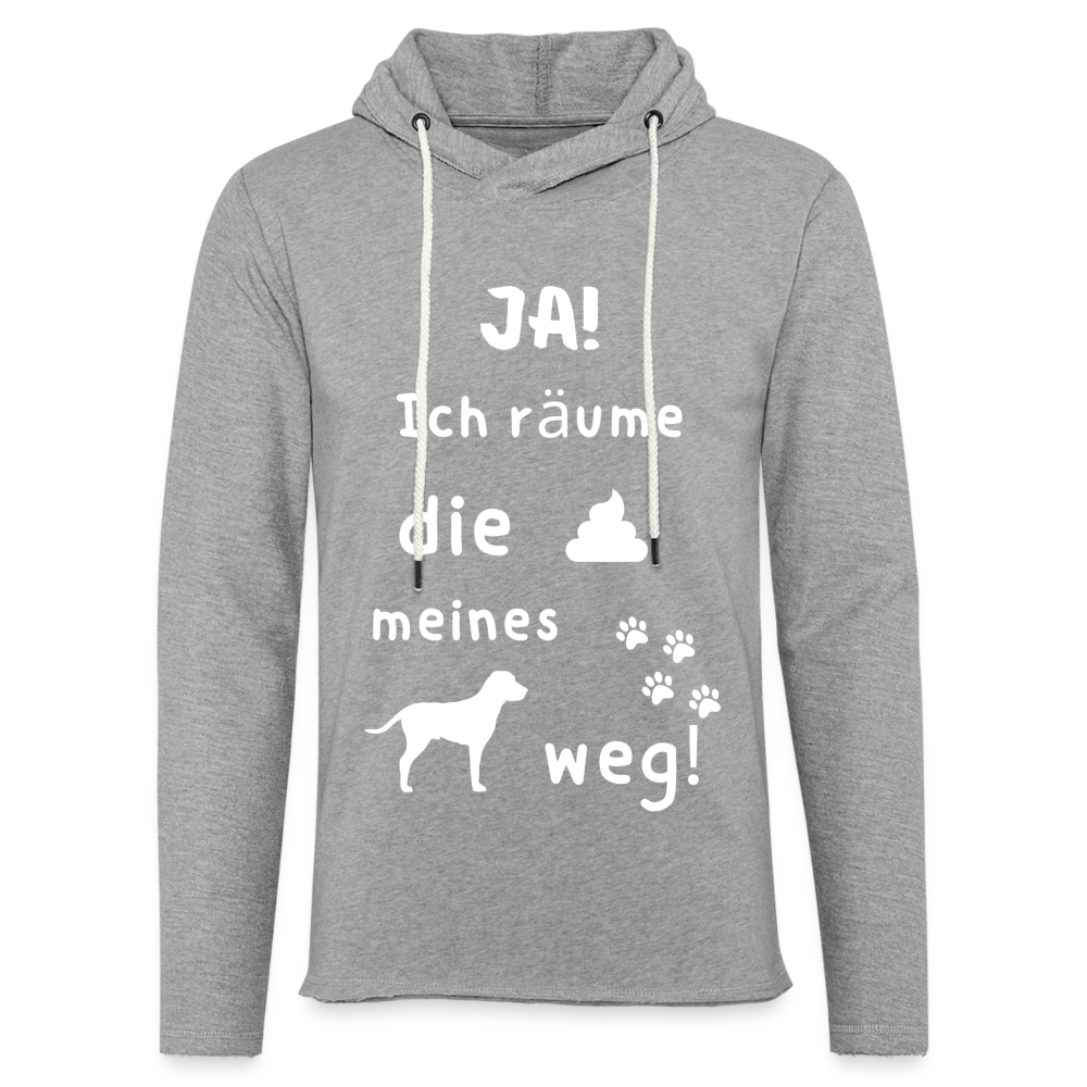 Leichtes Kapuzensweatshirt Unisex - Hund Spruch - Grau meliert