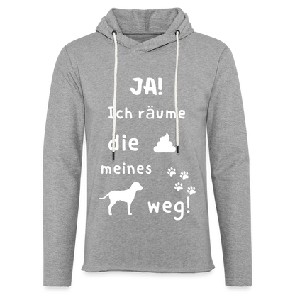 Leichtes Kapuzensweatshirt Unisex - Hund Spruch - Grau meliert