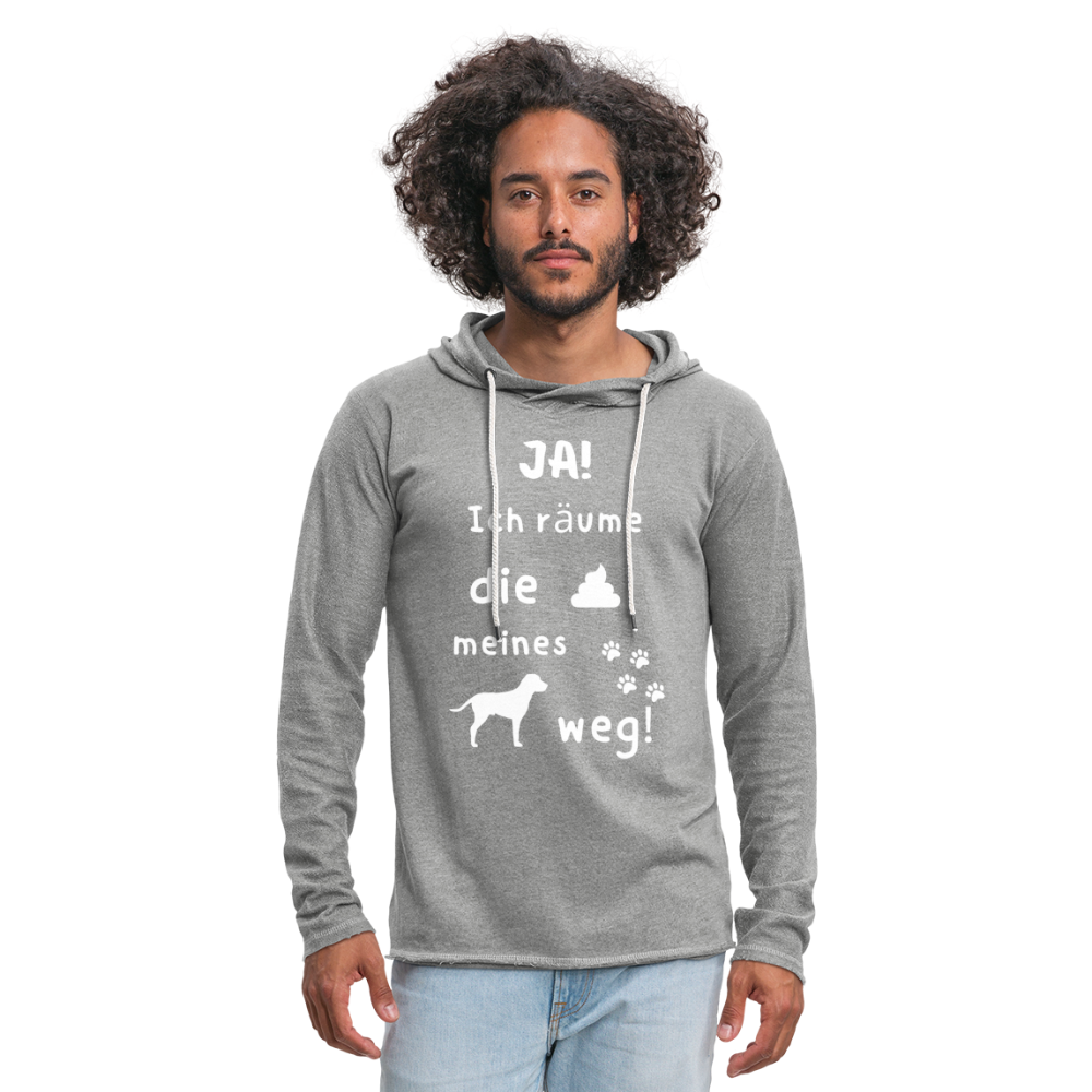 Leichtes Kapuzensweatshirt Unisex - Hund Spruch - Grau meliert