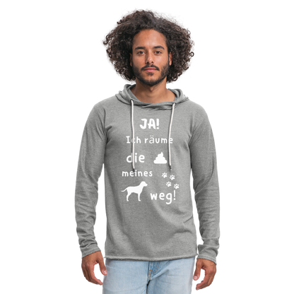 Leichtes Kapuzensweatshirt Unisex - Hund Spruch - Grau meliert