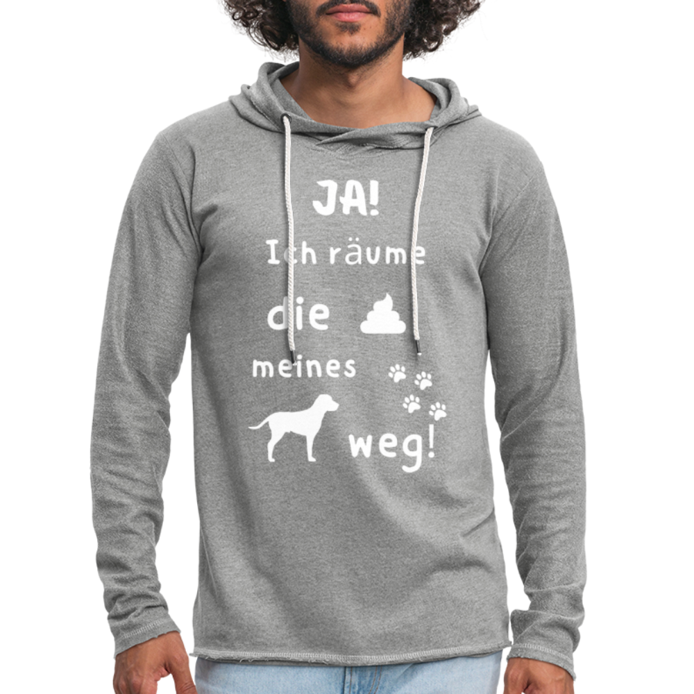 Leichtes Kapuzensweatshirt Unisex - Hund Spruch - Grau meliert