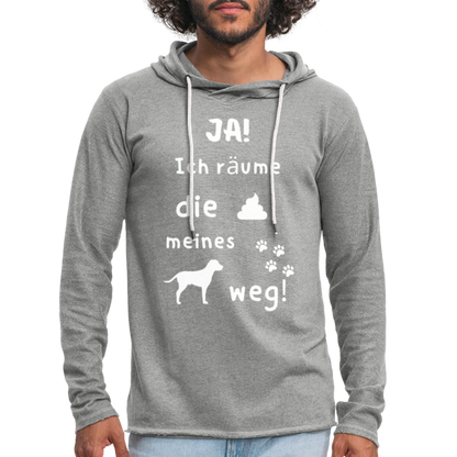 Leichtes Kapuzensweatshirt Unisex - Hund Spruch - Grau meliert