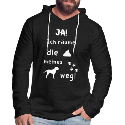 Leichtes Kapuzensweatshirt Unisex - Hund Spruch - Anthrazit