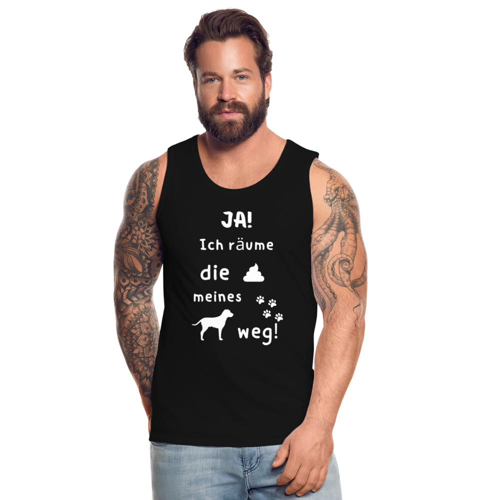 Männer Premium Tank Top - Hund Spruch - Schwarz