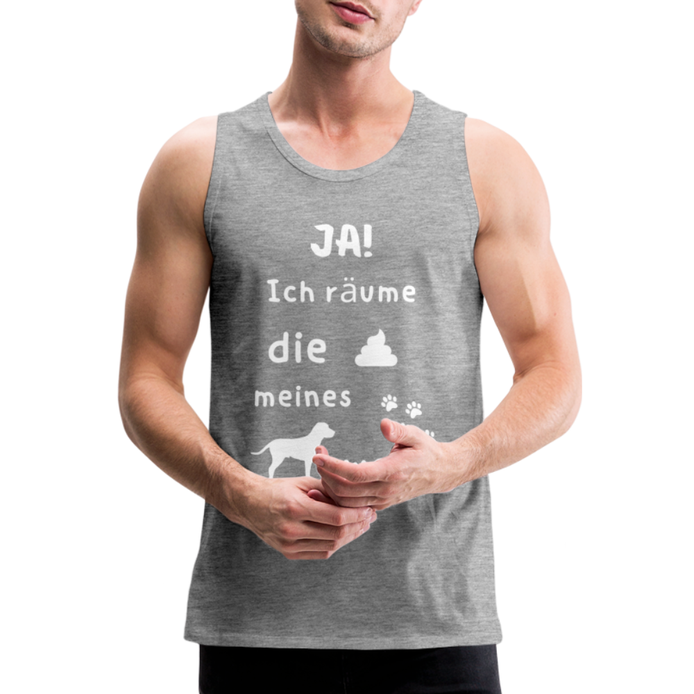 Männer Premium Tank Top - Hund Spruch - Grau meliert