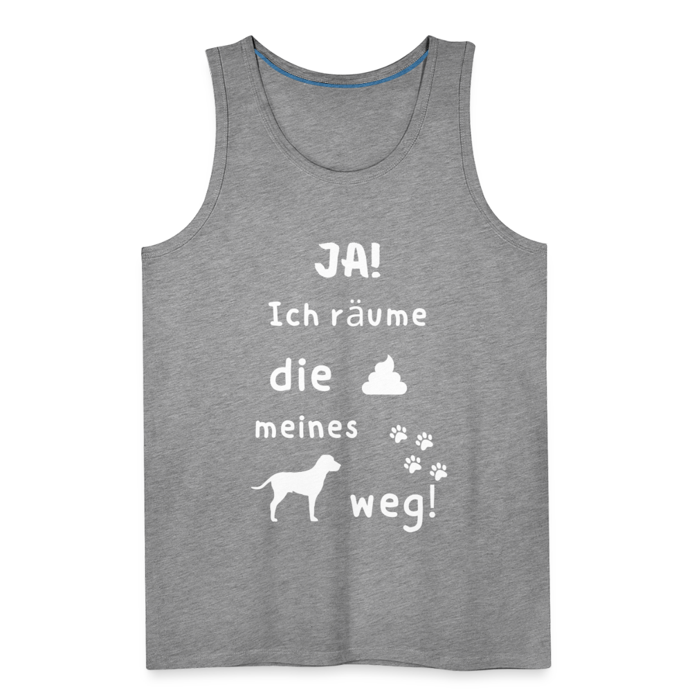 Männer Premium Tank Top - Hund Spruch - Grau meliert