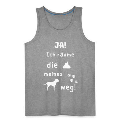 Männer Premium Tank Top - Hund Spruch - Grau meliert