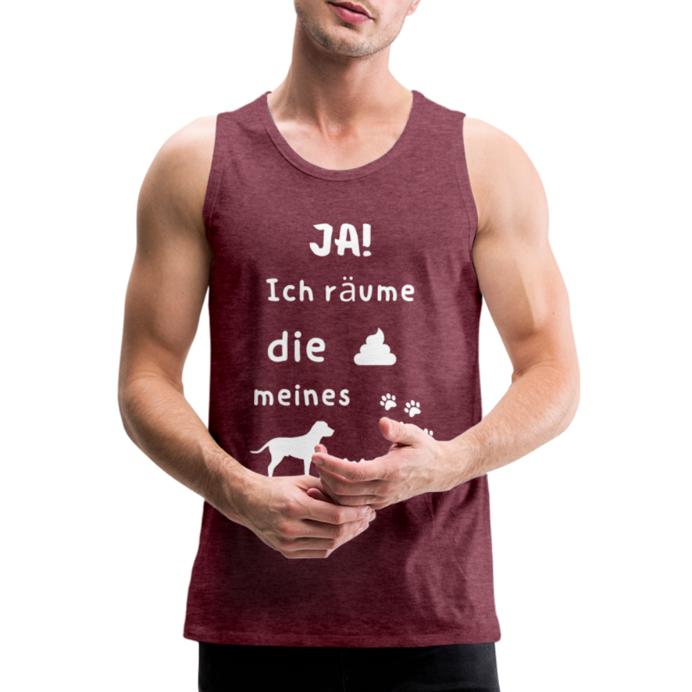 Männer Premium Tank Top - Hund Spruch - Bordeauxrot meliert