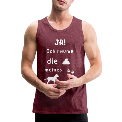 Männer Premium Tank Top - Hund Spruch - Bordeauxrot meliert