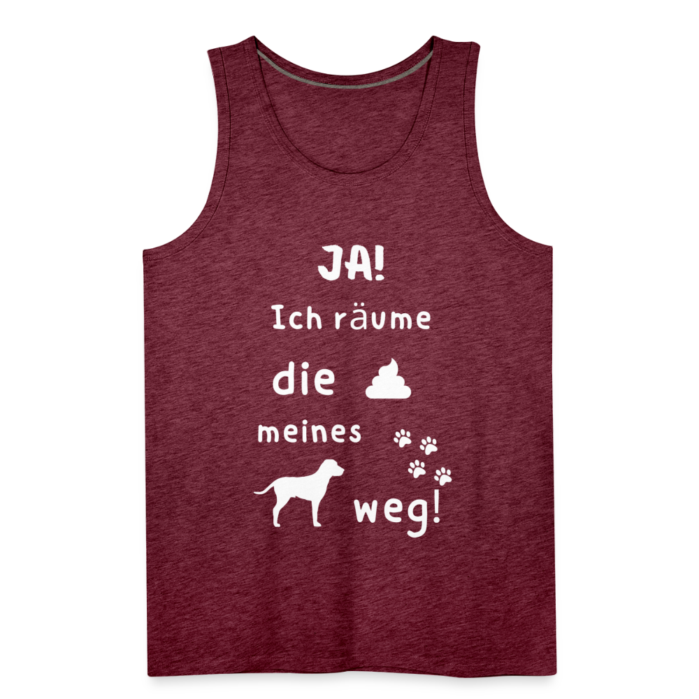 Männer Premium Tank Top - Hund Spruch - Bordeauxrot meliert