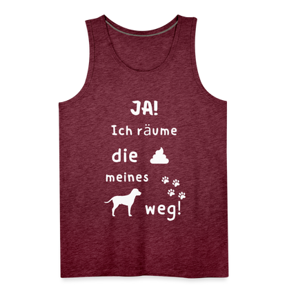 Männer Premium Tank Top - Hund Spruch - Bordeauxrot meliert