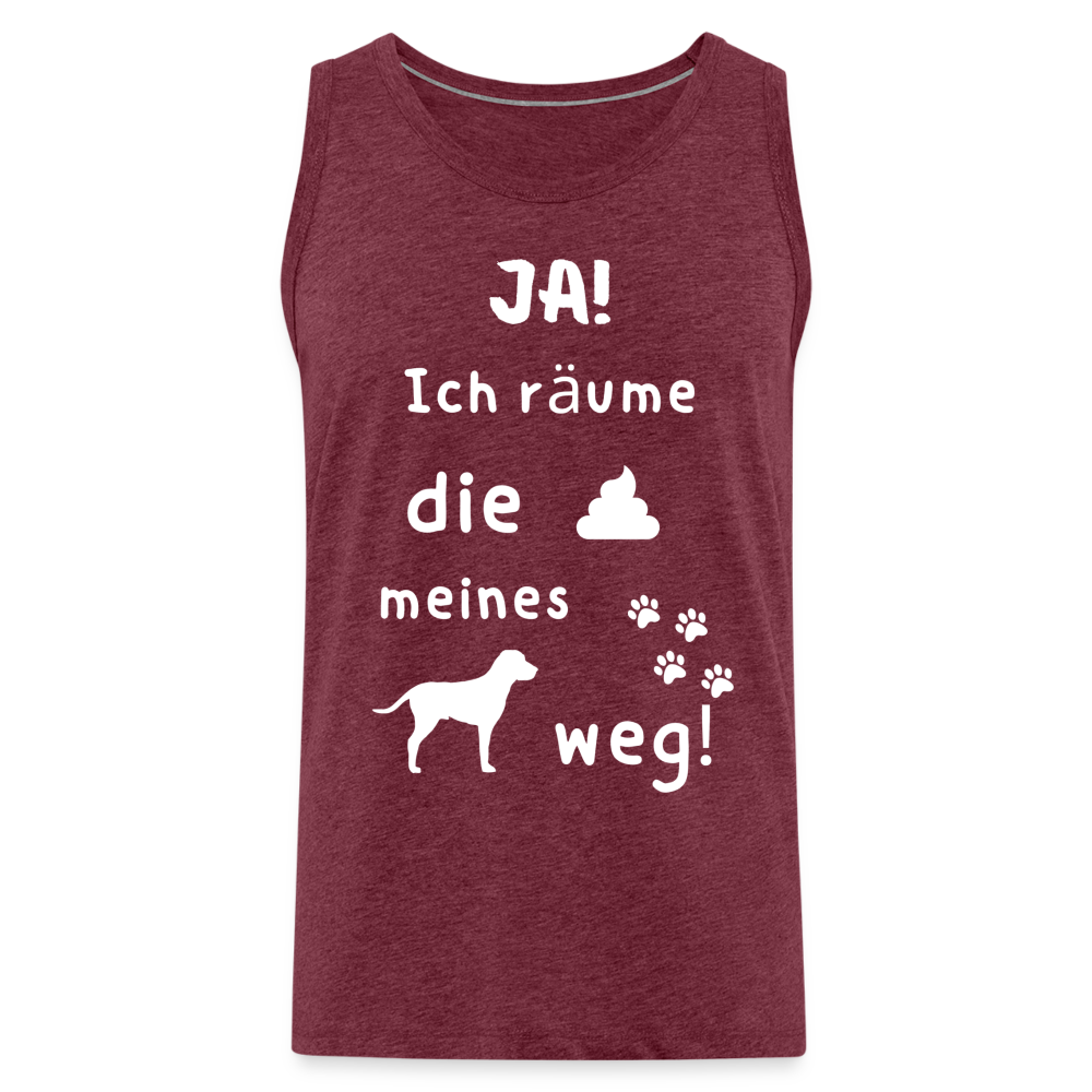 Männer Premium Tank Top - Hund Spruch - Bordeauxrot meliert