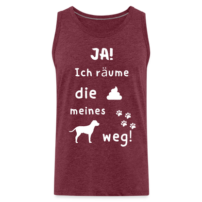 Männer Premium Tank Top - Hund Spruch - Bordeauxrot meliert