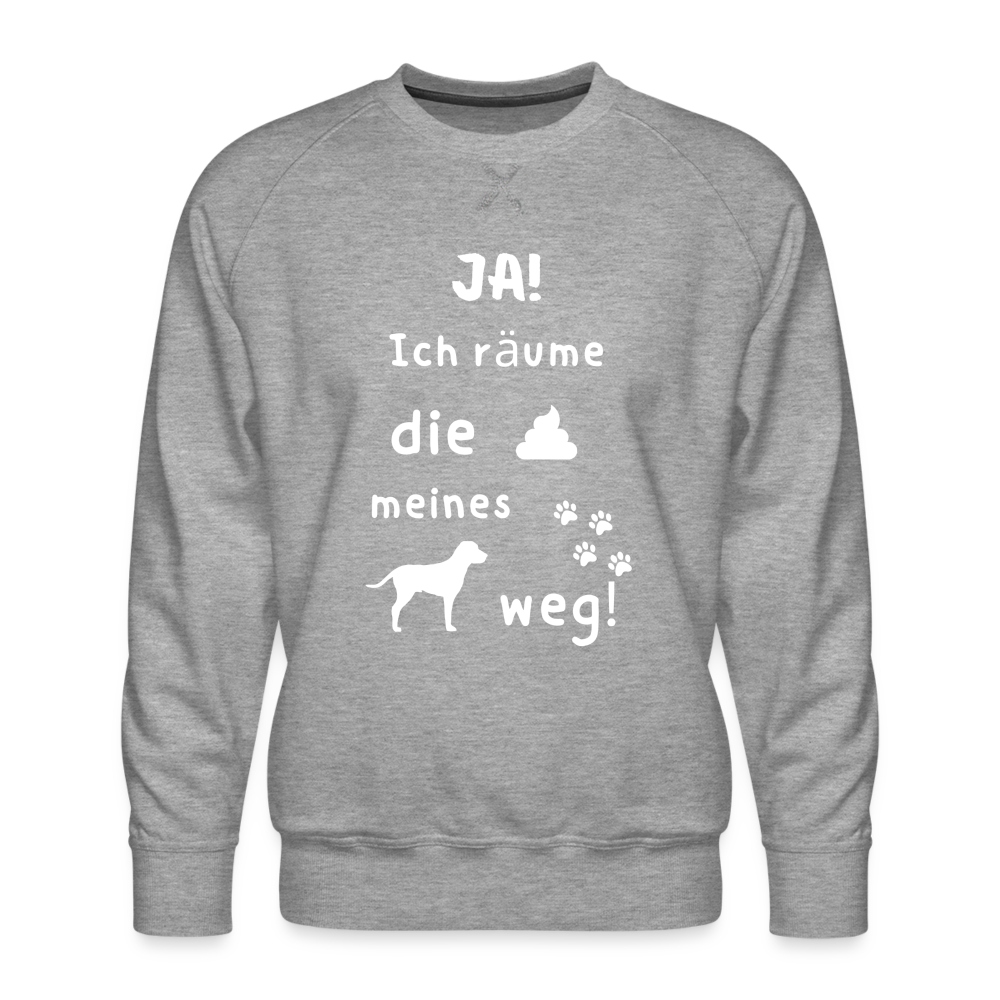 Männer Premium Pullover - Hund Spruch - Grau meliert