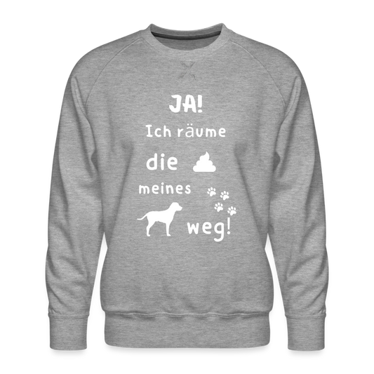 Männer Premium Pullover - Hund Spruch - Grau meliert