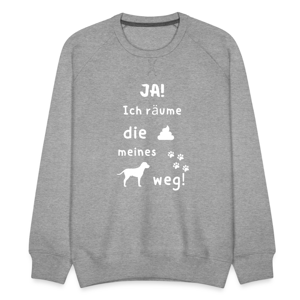 Männer Premium Pullover - Hund Spruch - Grau meliert