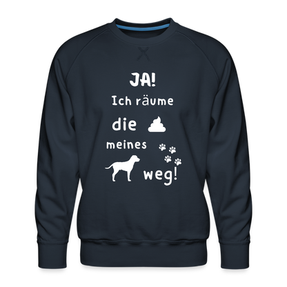 Männer Premium Pullover - Hund Spruch - Navy