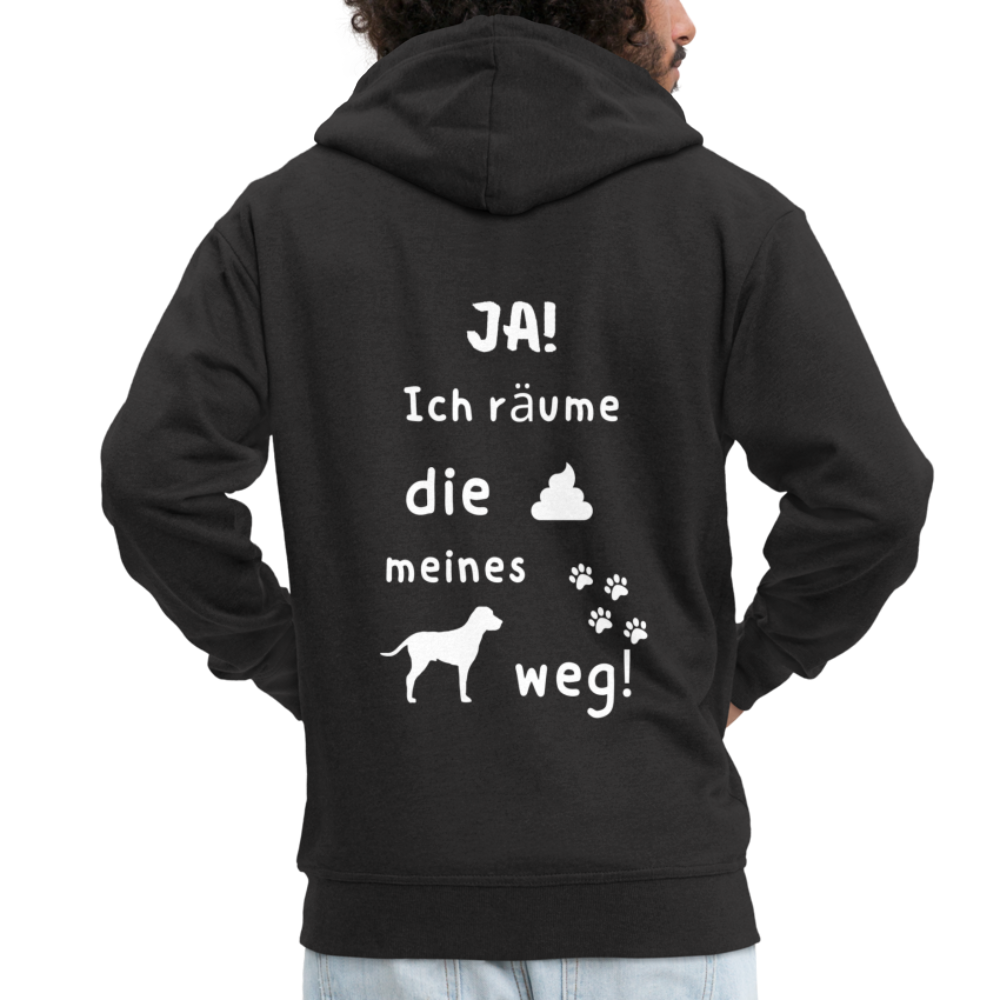 Männer Premium Kapuzenjacke - Hund Spruch - Schwarz