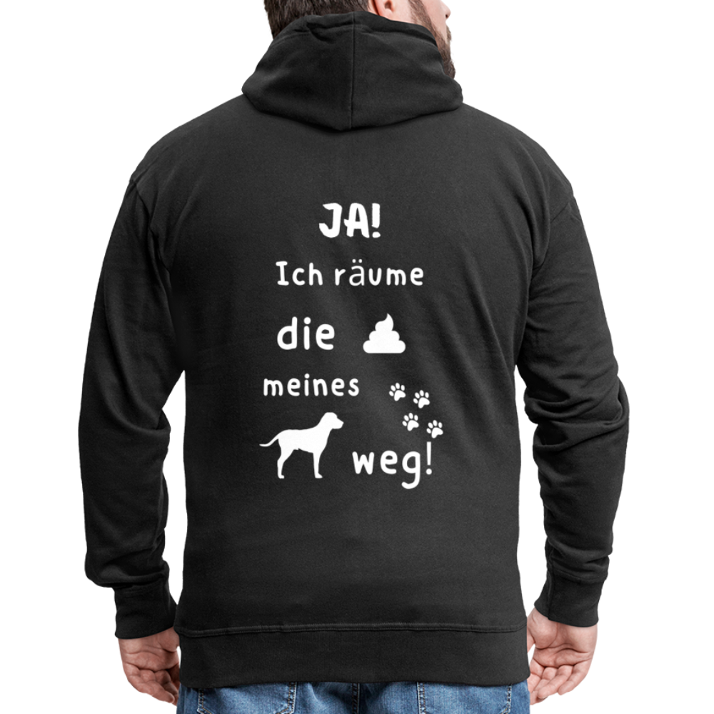 Männer Premium Kapuzenjacke - Hund Spruch - Schwarz