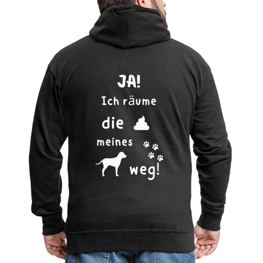 Männer Premium Kapuzenjacke - Hund Spruch - Schwarz