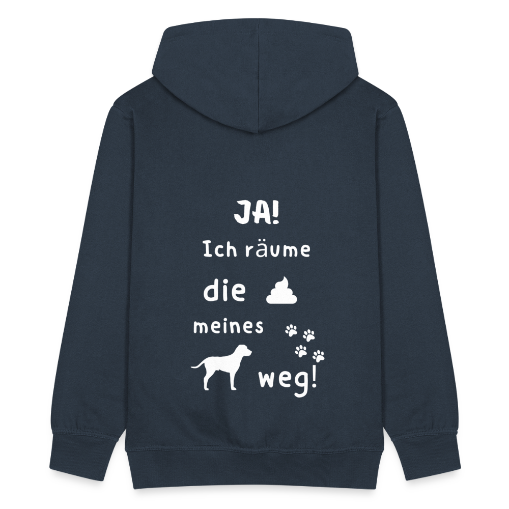 Männer Premium Kapuzenjacke - Hund Spruch - Navy