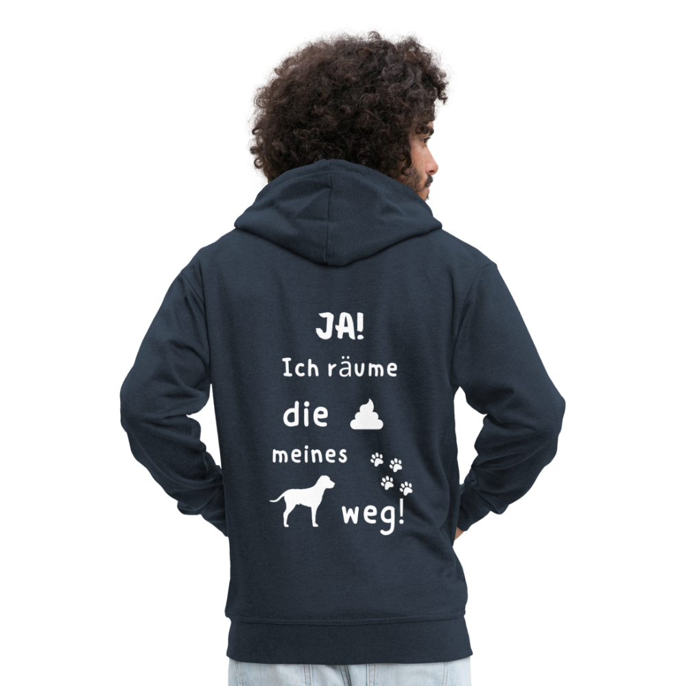 Männer Premium Kapuzenjacke - Hund Spruch - Navy