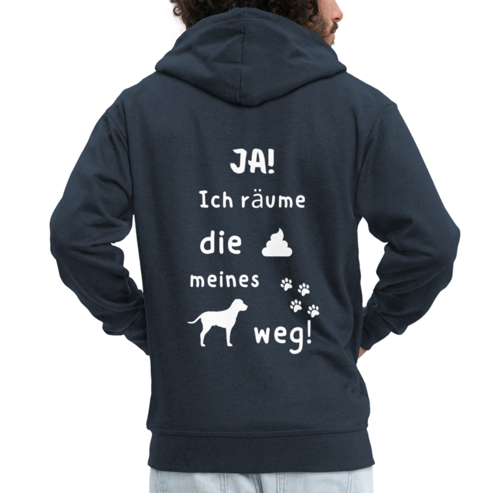 Männer Premium Kapuzenjacke - Hund Spruch - Navy