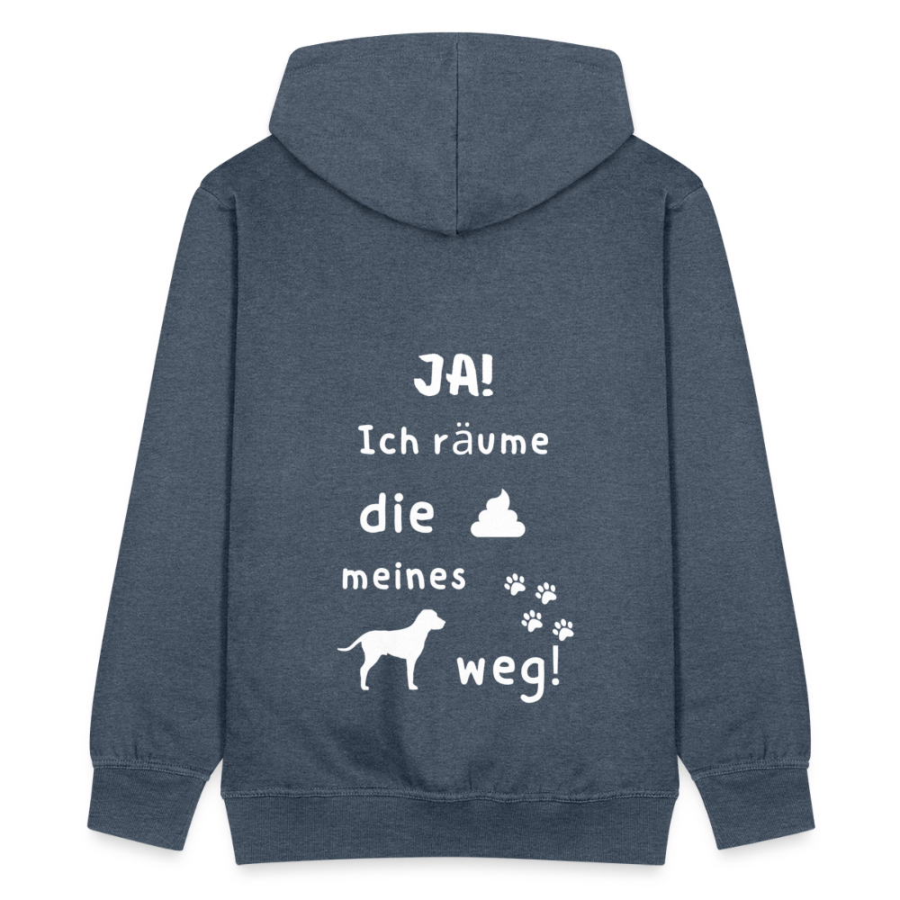 Männer Premium Kapuzenjacke - Hund Spruch - Jeansblau