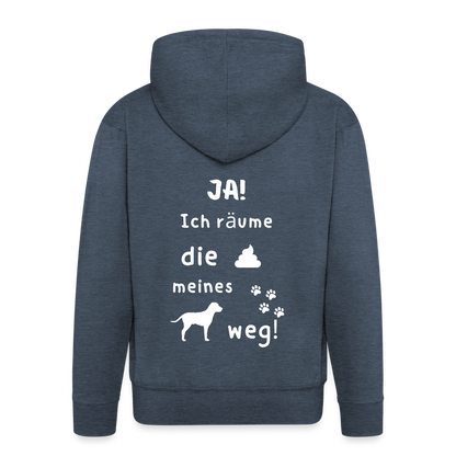 Männer Premium Kapuzenjacke - Hund Spruch - Jeansblau