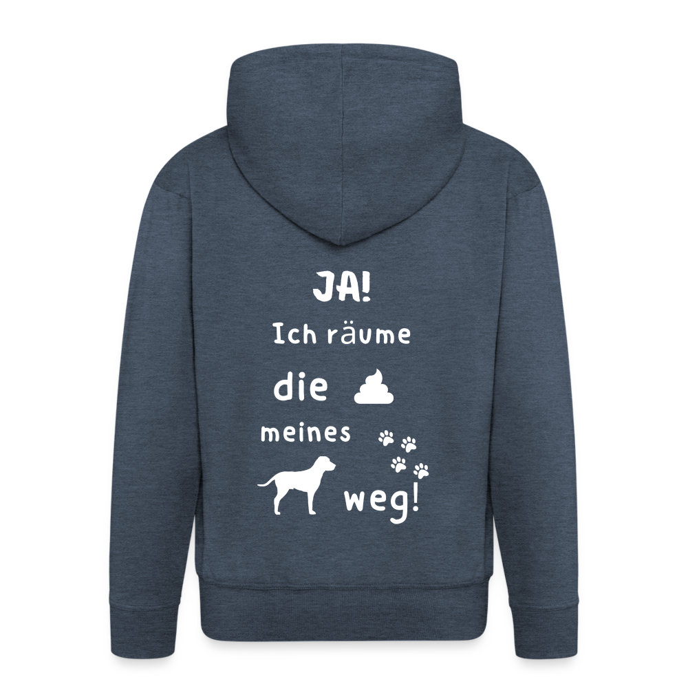 Männer Premium Kapuzenjacke - Hund Spruch - Jeansblau