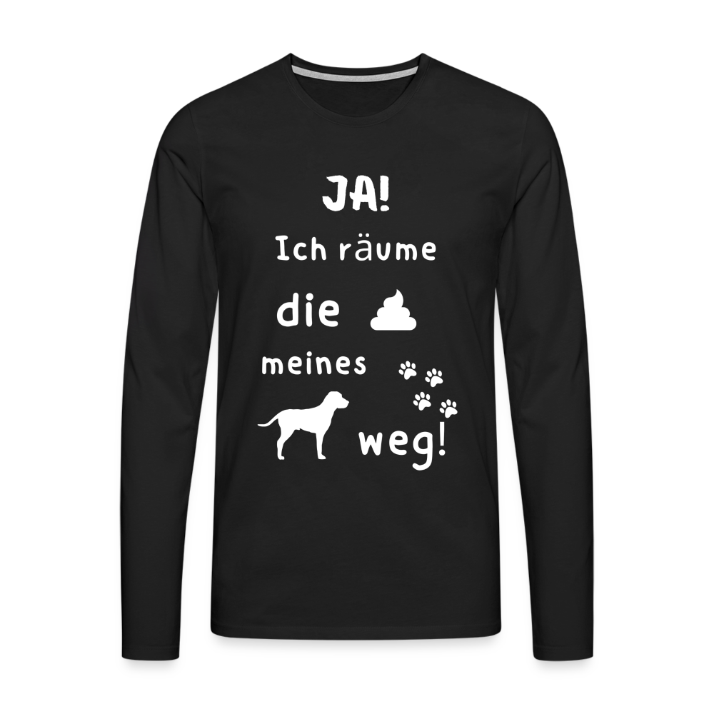 Männer Premium Langarmshirt - Hund Spruch - Schwarz