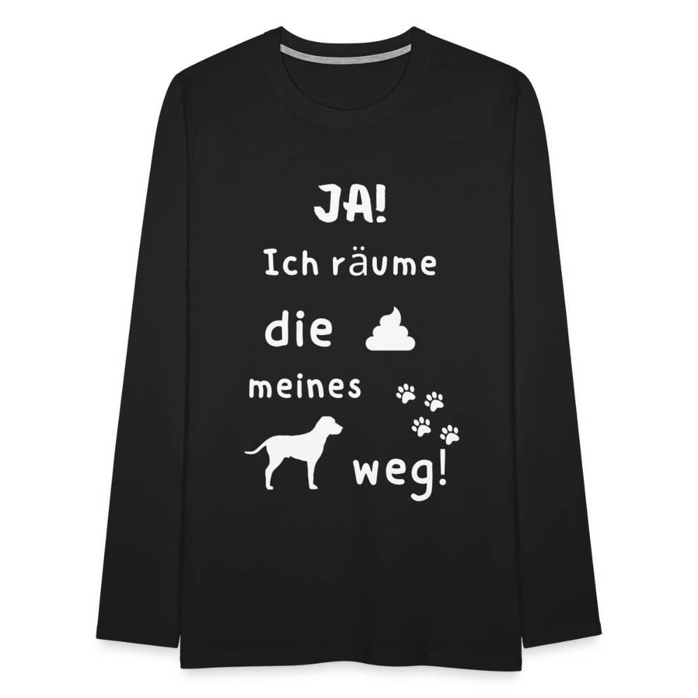 Männer Premium Langarmshirt - Hund Spruch - Schwarz