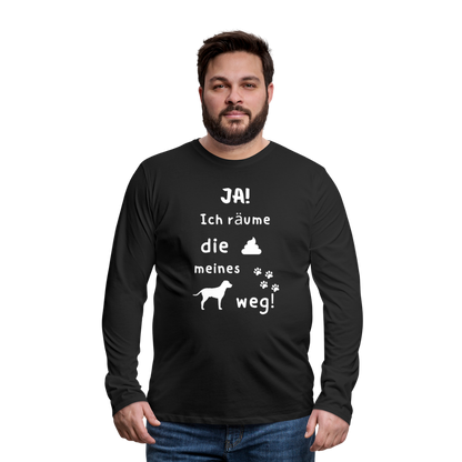 Männer Premium Langarmshirt - Hund Spruch - Schwarz