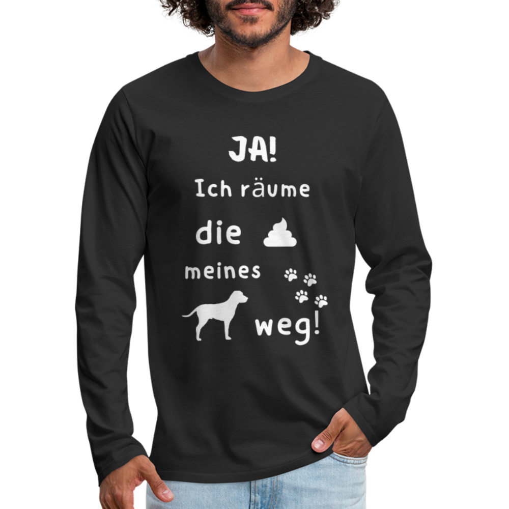 Männer Premium Langarmshirt - Hund Spruch - Schwarz