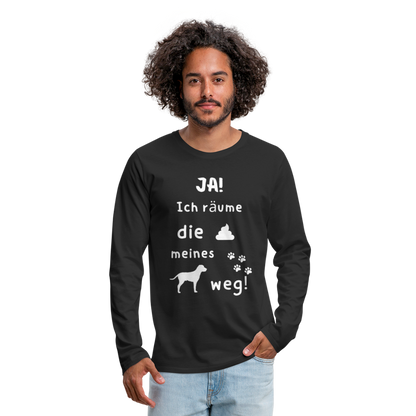 Männer Premium Langarmshirt - Hund Spruch - Schwarz