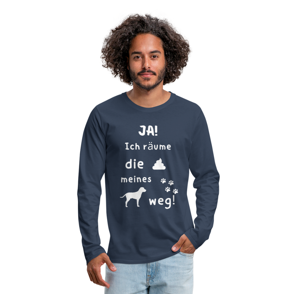 Männer Premium Langarmshirt - Hund Spruch - Navy