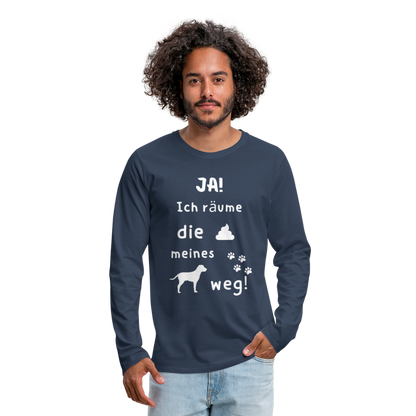 Männer Premium Langarmshirt - Hund Spruch - Navy