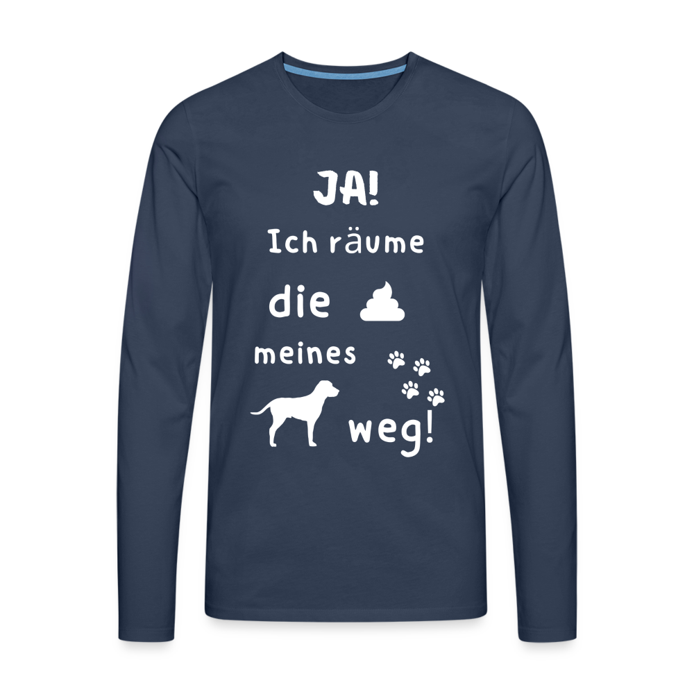 Männer Premium Langarmshirt - Hund Spruch - Navy