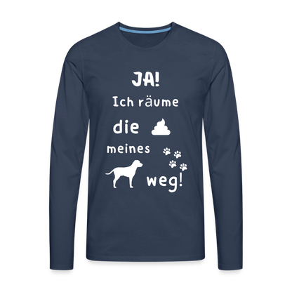 Männer Premium Langarmshirt - Hund Spruch - Navy