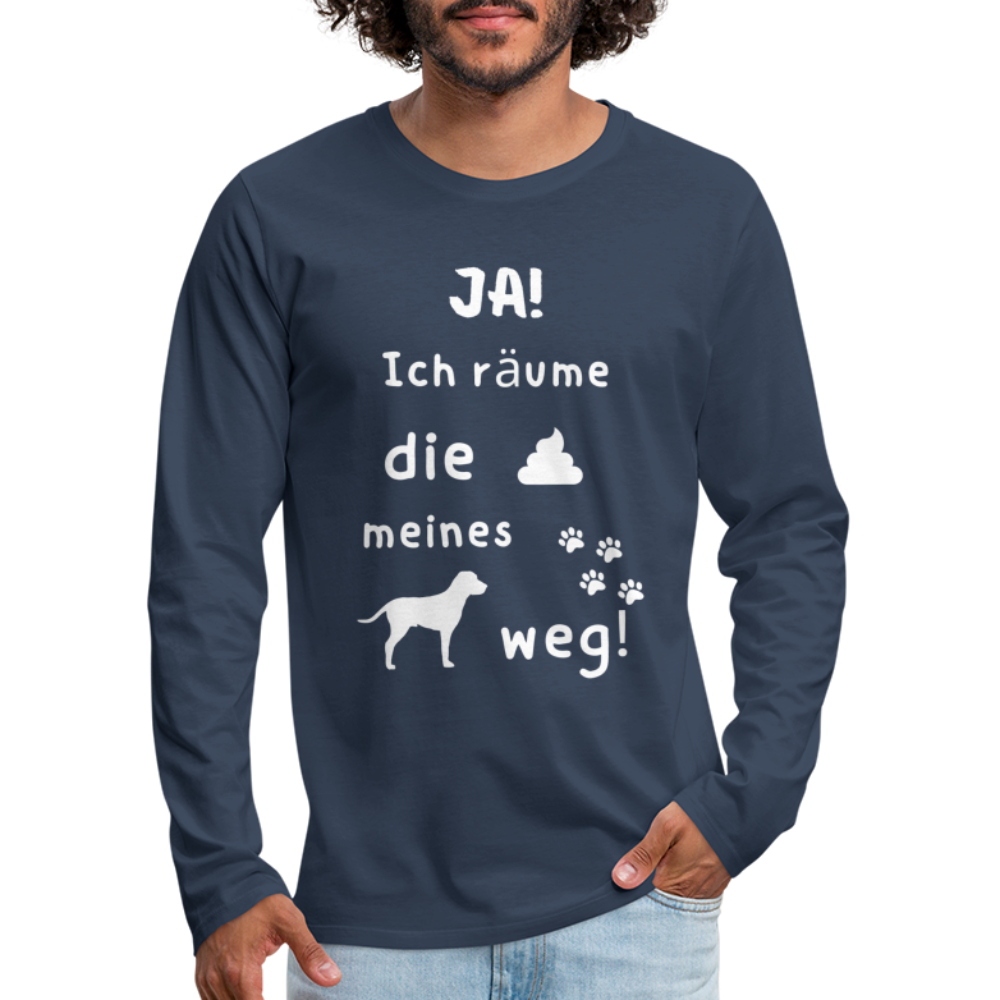 Männer Premium Langarmshirt - Hund Spruch - Navy