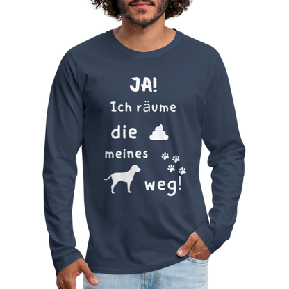 Männer Premium Langarmshirt - Hund Spruch - Navy