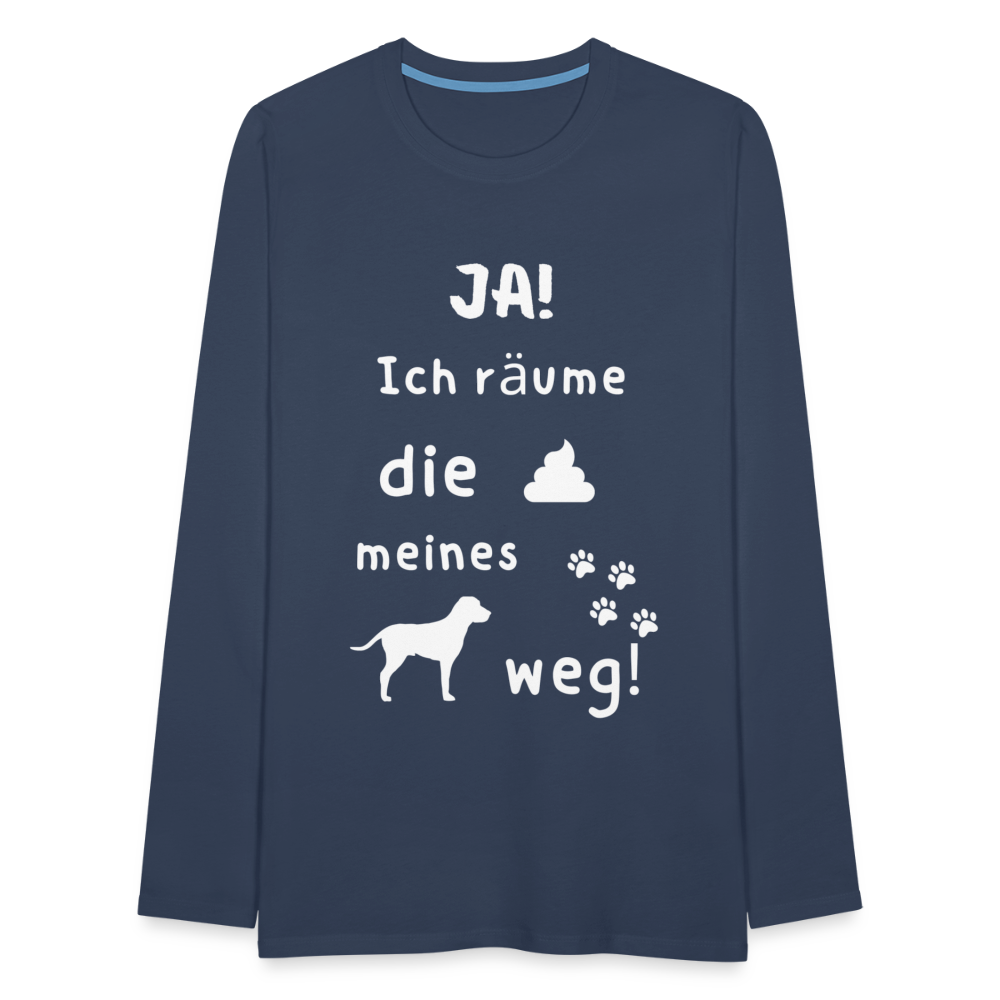 Männer Premium Langarmshirt - Hund Spruch - Navy