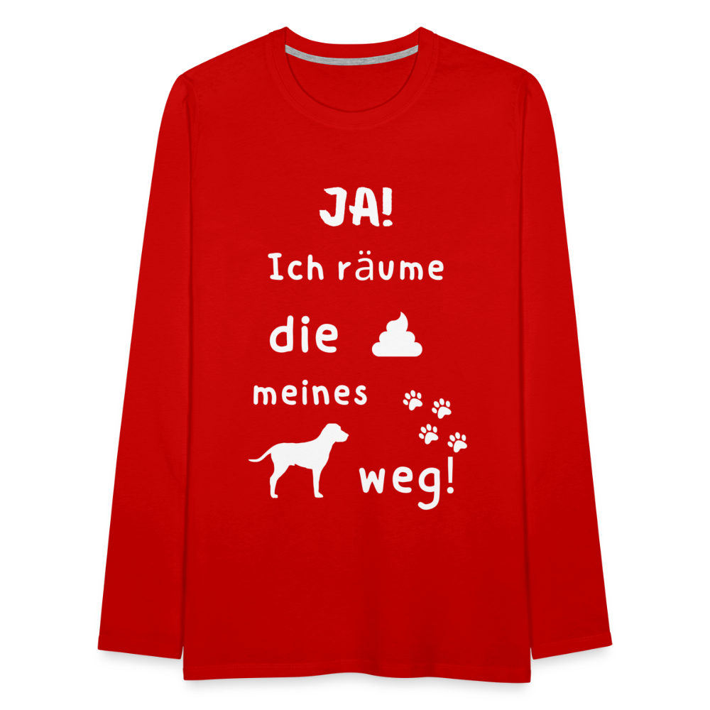 Männer Premium Langarmshirt - Hund Spruch - Rot