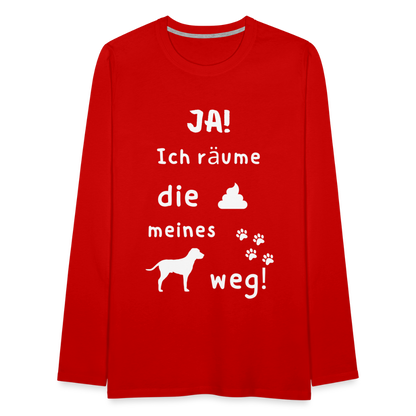 Männer Premium Langarmshirt - Hund Spruch - Rot